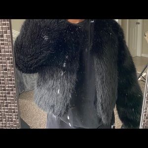 Fur black jacket